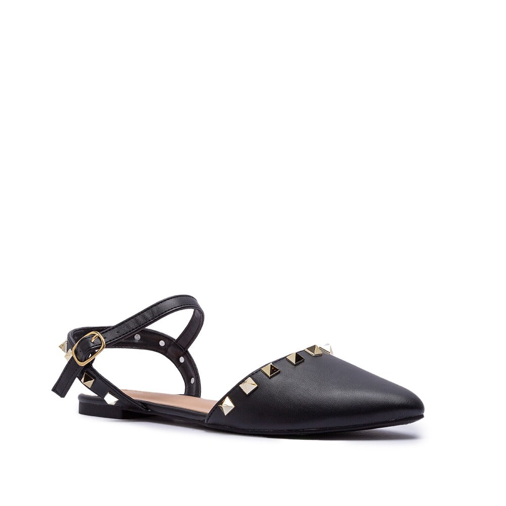 Zapatos negros flats con punta